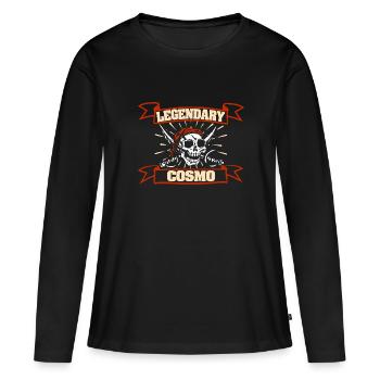 Pirate's Head Cosmo - Women's Premium Organic Long Sleeve Shirt - black - Front - Julia (174cm)