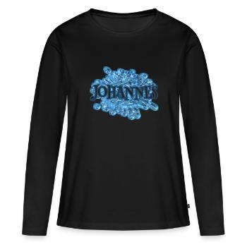 Goutte d’eau Johannes - T-shirt manches longues Premium bio Femme - noir - Devant - Julia (174cm)