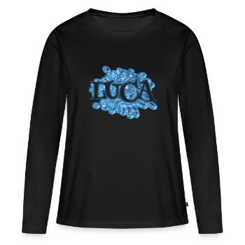 Gouttes d’eau pour Luca Luca Name - T-shirt manches longues Premium bio Femme - noir - Devant - Julia (174cm)