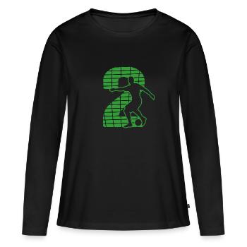 Sport de football Terrain de football Terrain de football n°2 - T-shirt manches longues Premium bio Femme - noir - Devant - Julia (174cm)