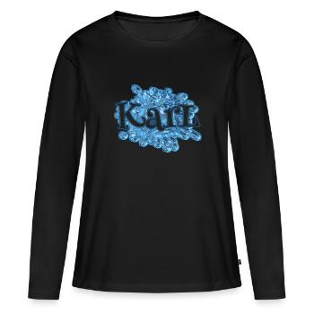 Gouttes d’eau pour Karl Karl Name - T-shirt manches longues Premium bio Femme - noir - Devant - Julia (174cm)