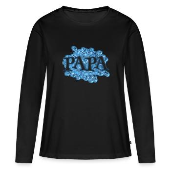 Papa Papa - T-shirt manches longues Premium bio Femme - noir - Devant - Julia (174cm)