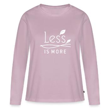 Moins, c’est plus minimaliste - T-shirt manches longues Premium bio Femme - rose poudré - Devant - Julia (174cm)