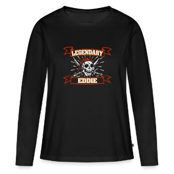 Fasching Eddie - Frauen Premium Bio Langarmshirt - Schwarz - Vorne - Julia (174cm)