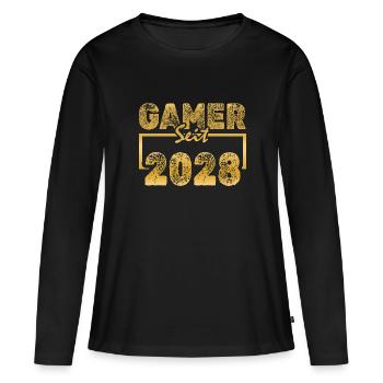 Sur PC 2028 - T-shirt manches longues Premium bio Femme - noir - Devant - Julia (174cm)