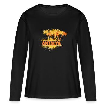 Fête Antalya - T-shirt manches longues Premium bio Femme - noir - Devant - Julia (174cm)