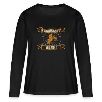 Moto Benni - T-shirt manches longues Premium bio Femme - noir - Devant - Julia (174cm)