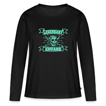 Fasching Eduard - Frauen Premium Bio Langarmshirt - Schwarz - Vorne - Julia (174cm)