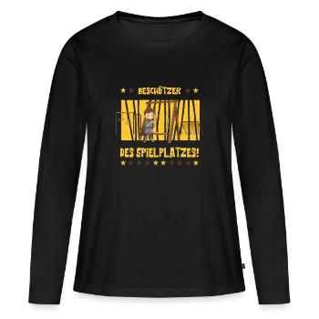 Protecteur de l’aire de jeux ! - T-shirt manches longues Premium bio Femme - noir - Devant - Julia (174cm)