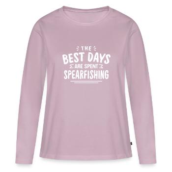 The Best Days Are Spent Spearfishing Summer - Frauen Premium Bio Langarmshirt - Altrosa - Vorne - Julia (174cm)