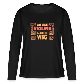Dire violon - T-shirt manches longues Premium bio Femme - noir - Devant - Julia (174cm)
