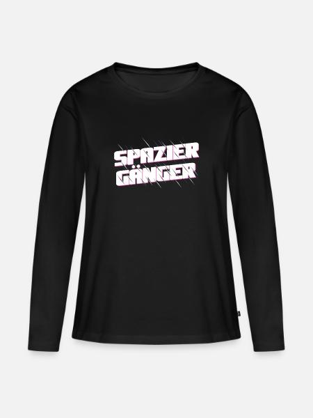 Spaziergänger - Frauen Premium Bio Langarmshirt - Schwarz