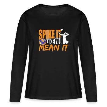 Joueur de volleyball Milieu Spiker Spike Like You Mea - T-shirt manches longues Premium bio Femme - noir - Devant - Julia (174cm)