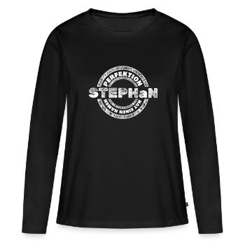 Cadeau pour Stephan - T-shirt manches longues Premium bio Femme - noir - Devant - Julia (174cm)