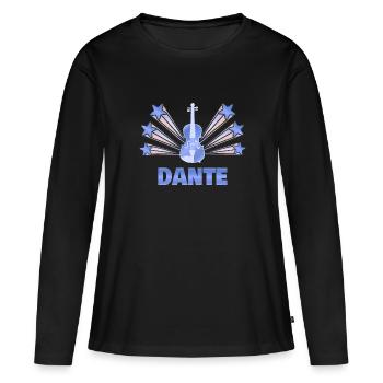 Dante als Musikinstrument - Frauen Premium Bio Langarmshirt - Schwarz - Vorne - Julia (174cm)