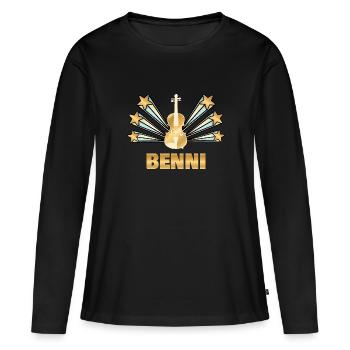 Instrument de musique Benni - T-shirt manches longues Premium bio Femme - noir - Devant - Julia (174cm)