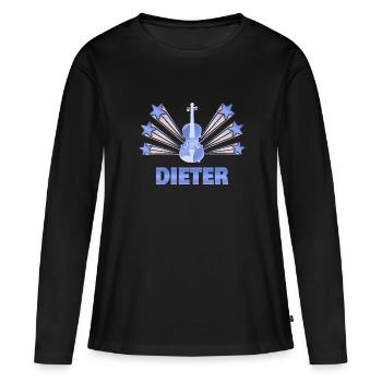 Musikinstrument Dieter - Frauen Premium Bio Langarmshirt - Schwarz - Vorne - Julia (174cm)