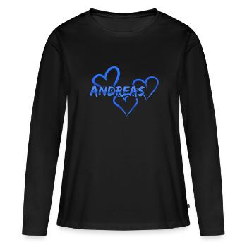 Cadeau pour Andreas - T-shirt manches longues Premium bio Femme - noir - Devant - Julia (174cm)