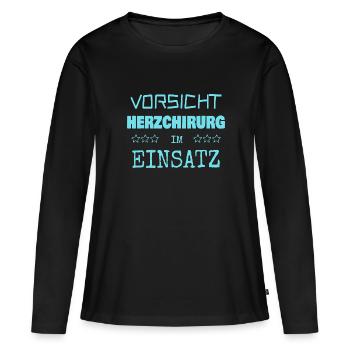Herzchirurg als Berufung - Frauen Premium Bio Langarmshirt - Schwarz - Vorne - Julia (174cm)