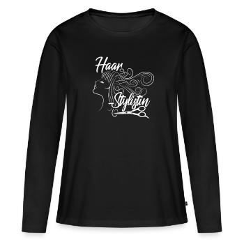 Styliste chemise coiffure Femme Chemise Elegant - T-shirt manches longues Premium bio Femme - noir - Devant - Julia (174cm)