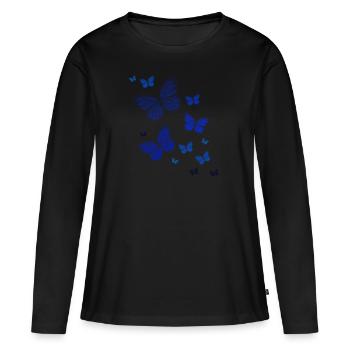 Papillon Papillon Papillon enfants - T-shirt manches longues Premium bio Femme - noir - Devant - Julia (174cm)