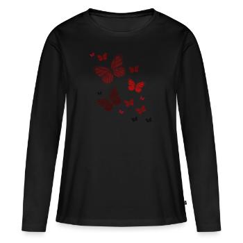 Papillon Papillon Papillon enfants - T-shirt manches longues Premium bio Femme - noir - Devant - Julia (174cm)