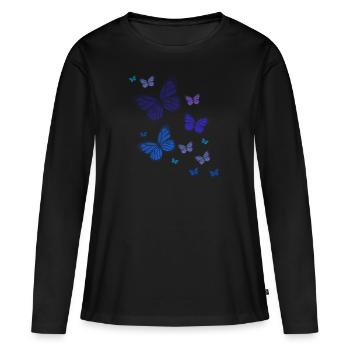 Papillon Papillon Papillon enfants - T-shirt manches longues Premium bio Femme - noir - Devant - Julia (174cm)