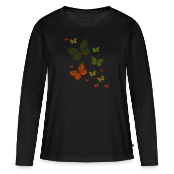 Papillon Papillon Papillon enfants - T-shirt manches longues Premium bio Femme - noir - Devant - Julia (174cm)