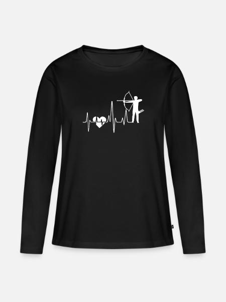 Archery Archery Heartbeat - Women's Premium Organic Long Sleeve Shirt - black