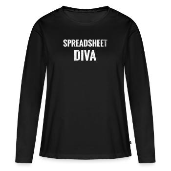 Comptabilité Comptable - T-shirt manches longues Premium bio Femme - noir - Devant - Julia (174cm)