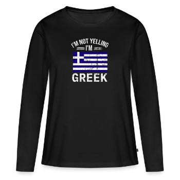 Cadeaux Pour Grecs Hellas Grèce Grec - T-shirt manches longues Premium bio Femme - noir - Devant - Julia (174cm)