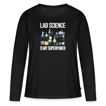 Technicien de laboratoire Technicien médical Technicien de laboratoire Tech de laboratoire - T-shirt manches longues Premium bio Femme - noir - Devant - Julia (174cm)
