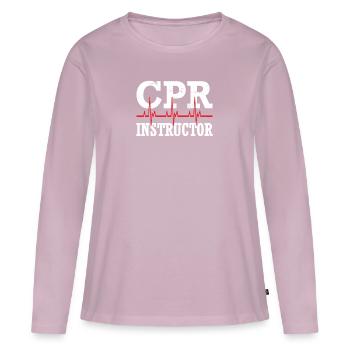Cardiopulmonary resuscitation Heart pressure massage CPR - Women's Premium Organic Long Sleeve Shirt - dusky pink - Front - Julia (174cm)