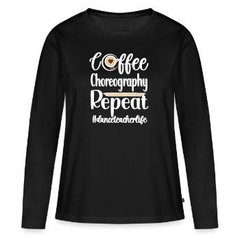 Professeur de danse Reconnaissance Professeur de danse Cours de danse - T-shirt manches longues Premium bio Femme - noir - Devant - Julia (174cm)