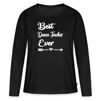 Professeur de danse Reconnaissance Professeur de danse Cours de danse - T-shirt manches longues Premium bio Femme - noir - Devant - Julia (174cm)