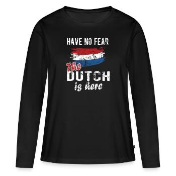 Pays-Bas néerlandais Drapeau néerlandais - T-shirt manches longues Premium bio Femme - noir - Devant - Julia (174cm)