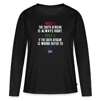 Afrique du Sud Drapeau Afrique du Sud Afrique du Sud Racines - T-shirt manches longues Premium bio Femme - noir - Devant - Julia (174cm)