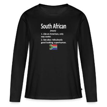 Afrique du Sud Drapeau Afrique du Sud Afrique du Sud Racines - T-shirt manches longues Premium bio Femme - noir - Devant - Julia (174cm)