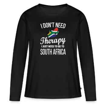 Afrique du Sud Drapeau Afrique du Sud Origine Afrique du Sud - T-shirt manches longues Premium bio Femme - noir - Devant - Julia (174cm)