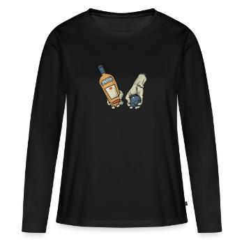 Marseille Pastis Apero Petanque - T-shirt manches longues Premium bio Femme - noir - Devant - Julia (174cm)