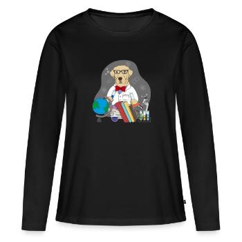 Labrador Scientifiques - T-shirt manches longues Premium bio Femme - noir - Devant - Julia (174cm)