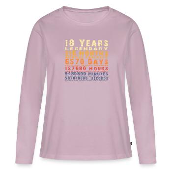 18 years legendary, ingenious, grandiose, birthday - Women's Premium Organic Long Sleeve Shirt - dusky pink - Front - Julia (174cm)