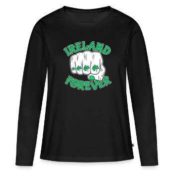 St Paddys St Patricksday St Patrick Day - T-shirt manches longues Premium bio Femme - noir - Devant - Julia (174cm)