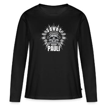 St pauli. St pauli Fan. Paulianer Hamburger fan - Frauen Premium Bio Langarmshirt - Schwarz - Vorne - Julia (174cm)