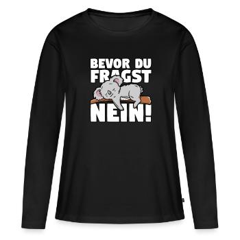 Koala - Frauen Premium Bio Langarmshirt - Schwarz - Vorne - Julia (174cm)