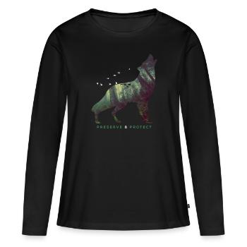 Preserve & Protect Climate Protection - Women's Premium Organic Long Sleeve Shirt - black - Front - Julia (174cm)