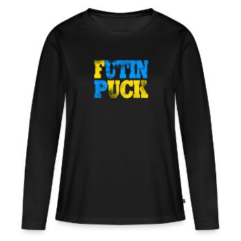 Ukraine - T-shirt manches longues Premium bio Femme - noir - Devant - Julia (174cm)