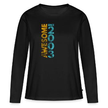 Awesome since 2003 - Women's Premium Organic Long Sleeve Shirt - black - Front - Julia (174cm)