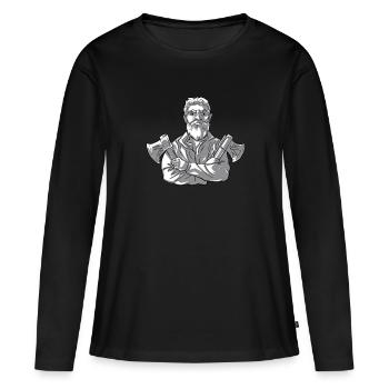 Concours de hache Lancer de hache lancer de hache hache lancer hache - T-shirt manches longues Premium bio Femme - noir - Devant - Julia (174cm)