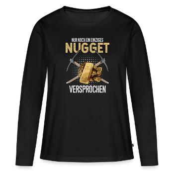 Goldsucher Goldwaschen Goldgraben Goldbarren - Frauen Premium Bio Langarmshirt - Schwarz - Vorne - Julia (174cm)